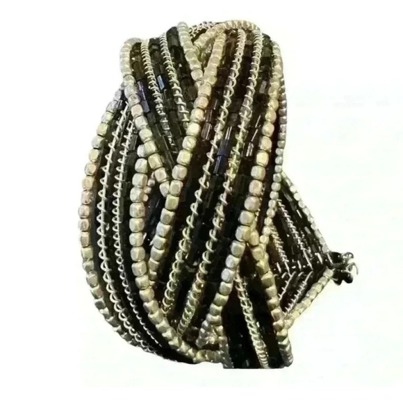 🟣BEADED BRAIDED CUFF BRACELETS Set of 4 - Picture 4 of 6